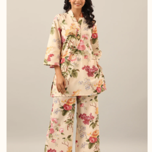 Dandelion on Collared Cotton Palazzo Loungewear Set